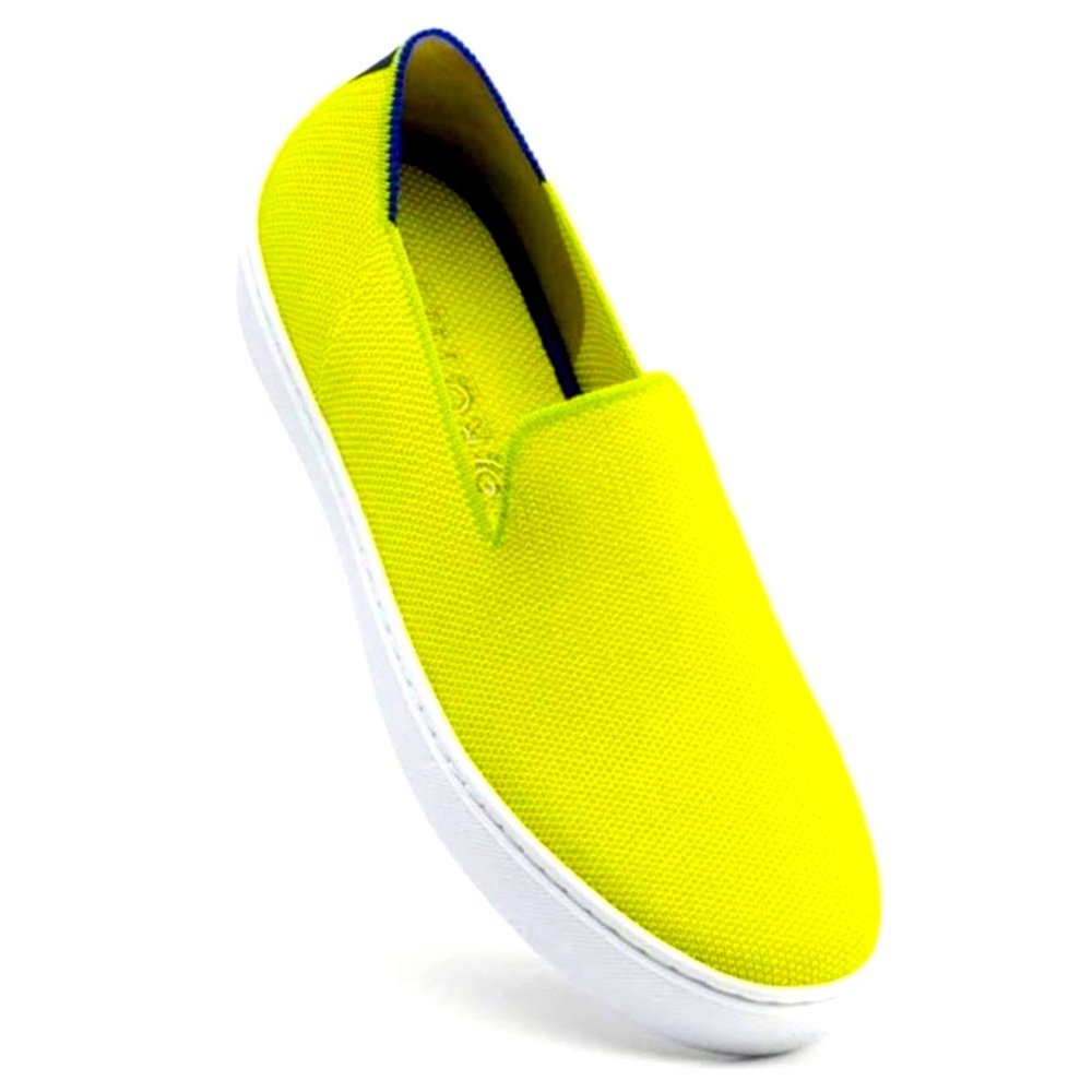 RARE Rothy’s Electric Lemon Original Slip On Sneakers UNICORN ALERT! ⚡️🍋⚡️
